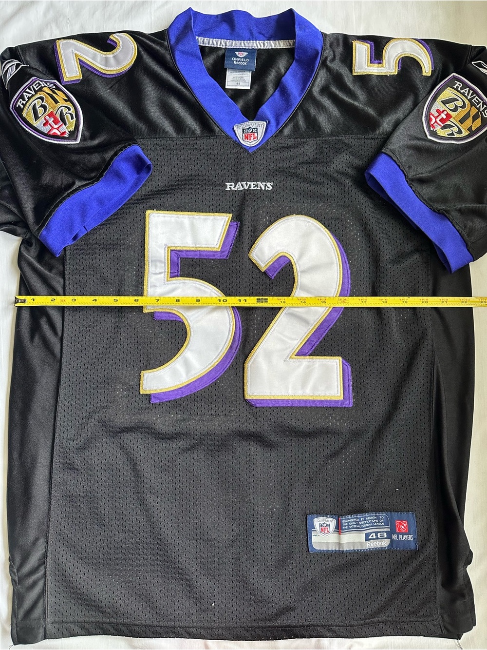Reebok Ray Lewis Ravens 52 Black NFL Players Jersey Size 48 Large - Picture 7 of 12